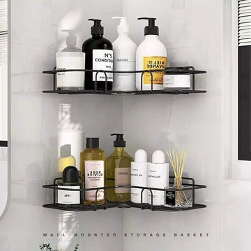 Wall Corner Rack For Bathroom & Kitchen With Hooks